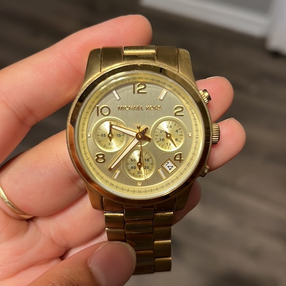 MICHAEL KORS GOLD CHRONOGRAPH WATCH UNISEX - Picture 10 of 11